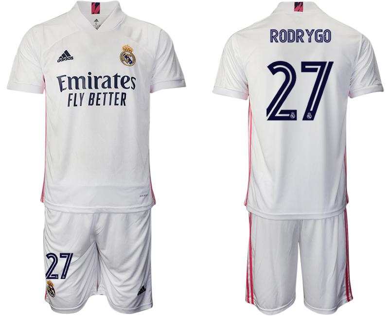 Men 2020-2021 club Real Madrid home #27 white Soccer Jerseys